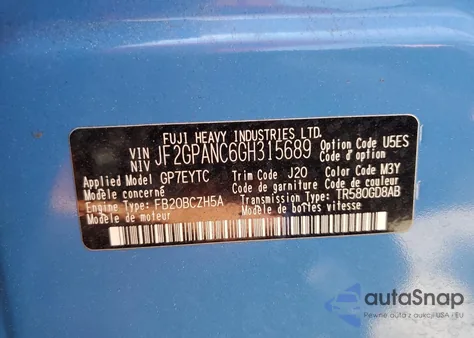 2016 Subaru Crosstrek Limited from USA, damaged, VIN JF2GPANC6GH315689
